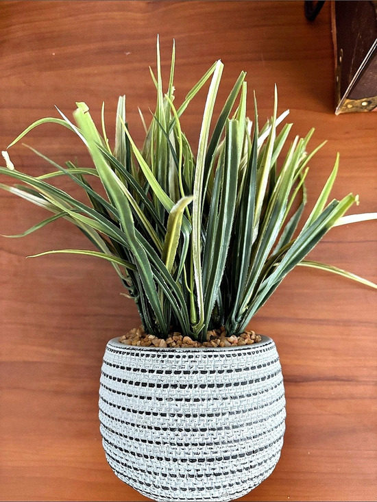 Other - Green & White Potted Faux Plant Decor